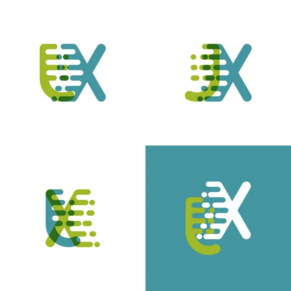 Logo Letras Con Acento Velocidad Verde Claro Azul Claro — Vector de stock
