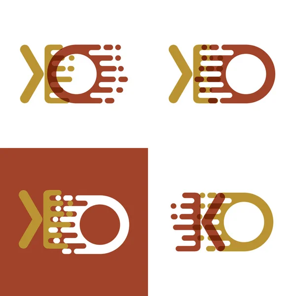Logotipo Letras Con Velocidad Acento Marrón Claro Marrón Oscuro — Vector de stock