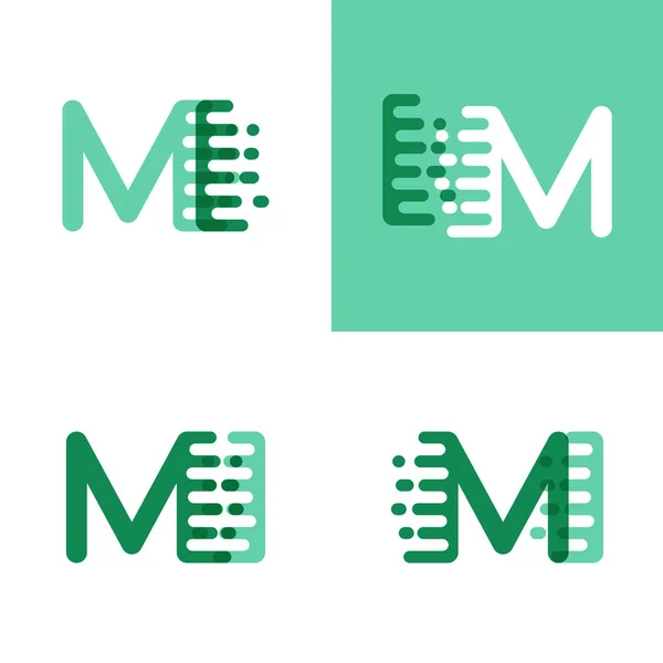 Logo Letras Con Velocidad Acento Verde Claro Verde Oscuro — Vector de stock