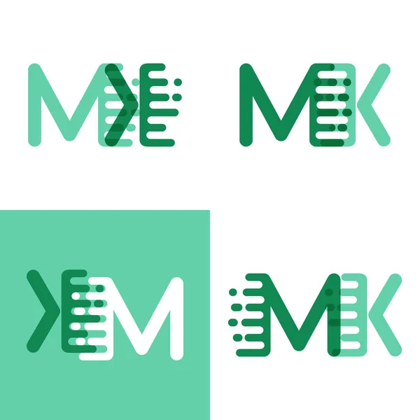 Logotipo Letras Con Velocidad Acento Verde Claro Verde Oscuro — Vector de stock