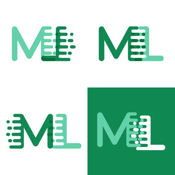 Logotipo Letras Con Velocidad Acento Verde Claro Verde Oscuro — Vector de stock