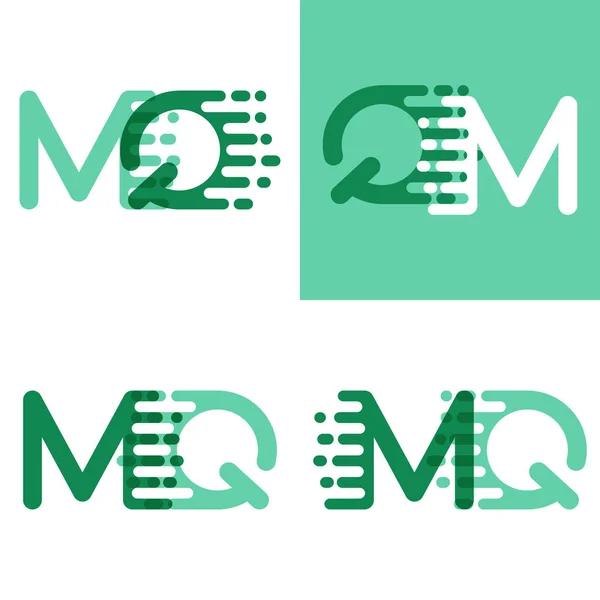 Logotipo Letras Con Velocidad Acento Verde Claro Verde Oscuro — Vector de stock