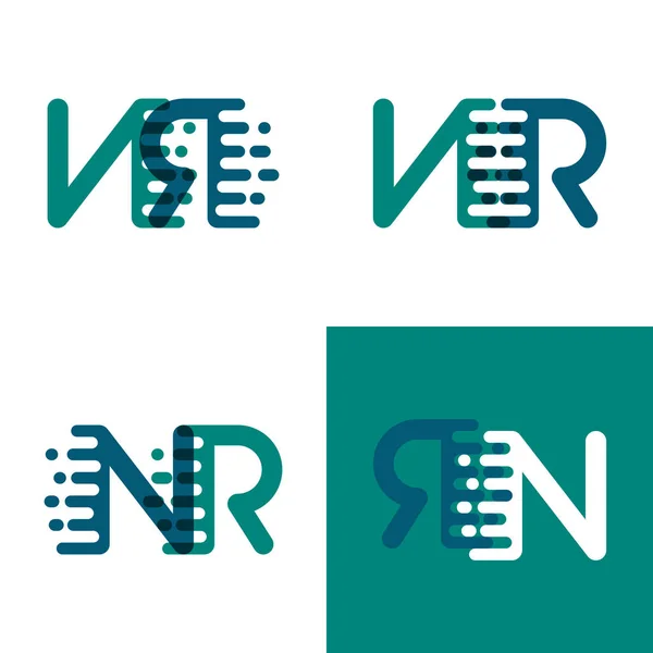 Logotipo Letras Con Velocidad Acento Verde Púrpura Oscuro — Vector de stock