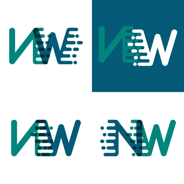 Logotipo Letras Con Velocidad Acento Verde Púrpura Oscuro — Vector de stock