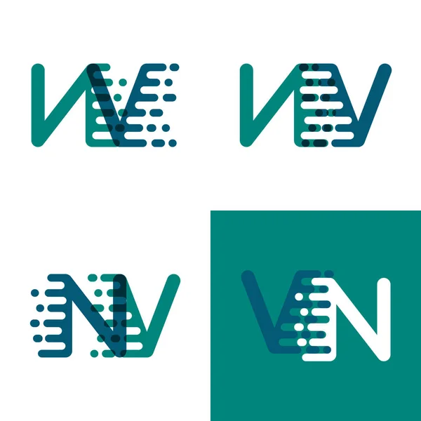 Logotipo Letras Con Velocidad Acento Verde Púrpura Oscuro — Vector de stock