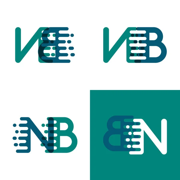 Logotipo Letras Con Velocidad Acento Verde Púrpura Oscuro — Vector de stock