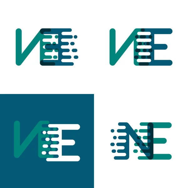 Letters Logo Met Accent Snelheid Groen Donker Paars — Stockvector