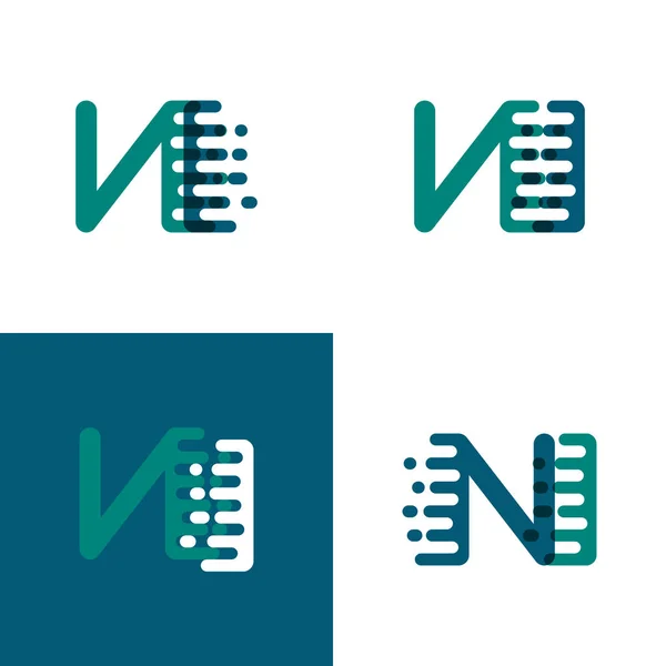 Letters Logo Met Accent Snelheid Groen Donker Paars — Stockvector