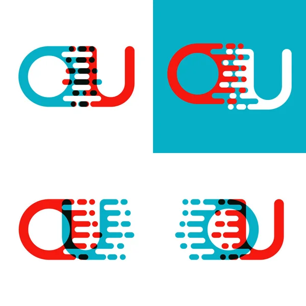 Logotipo Letras Con Acento Velocidad Rojo Azul — Vector de stock