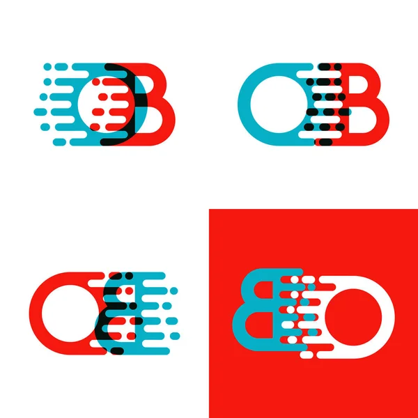 Logotipo Letras Con Acento Rojo Azul — Vector de stock