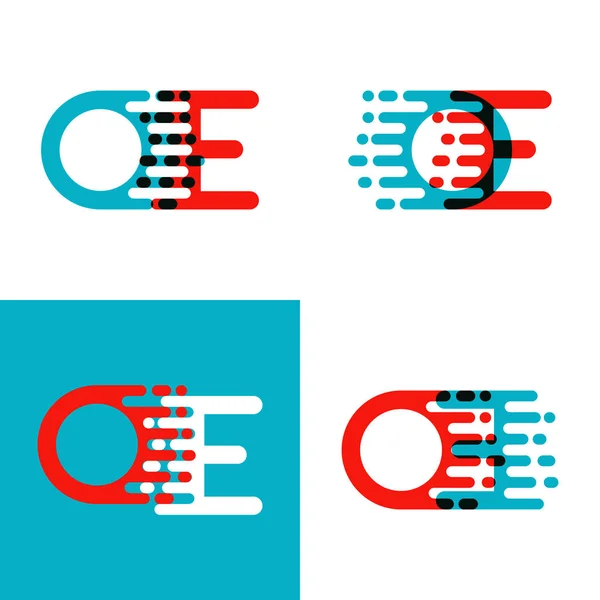 Logotipo Letras Con Velocidad Acento Rojo Azul — Vector de stock