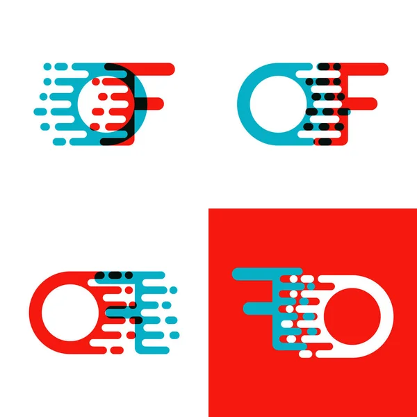 Logotipo Letras Con Acento Rojo Azul — Vector de stock