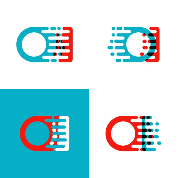 Logo Letras Con Acento Velocidad Rojo Azul — Vector de stock
