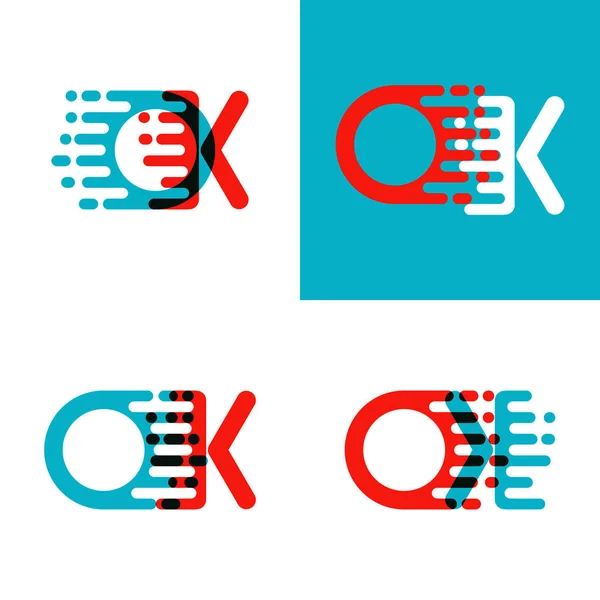 Logotipo Letras Con Acento Velocidad Rojo Azul — Vector de stock