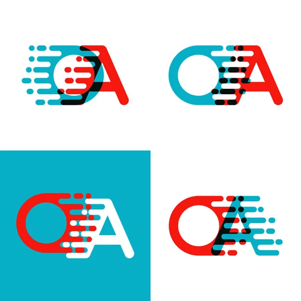 Logotipo Letras Con Acento Velocidad Rojo Azul — Vector de stock