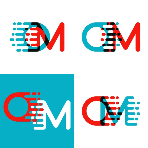 Logo Letras Con Velocidad Acento Rojo Azul — Vector de stock