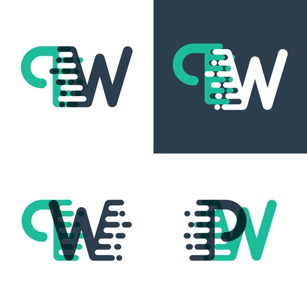Logotipo Letras Con Velocidad Acento Verde Azul Oscuro — Vector de stock