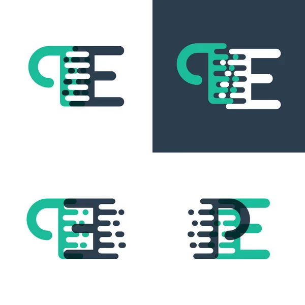 Logo Letras Con Acento Velocidad Verde Azul Oscuro — Vector de stock