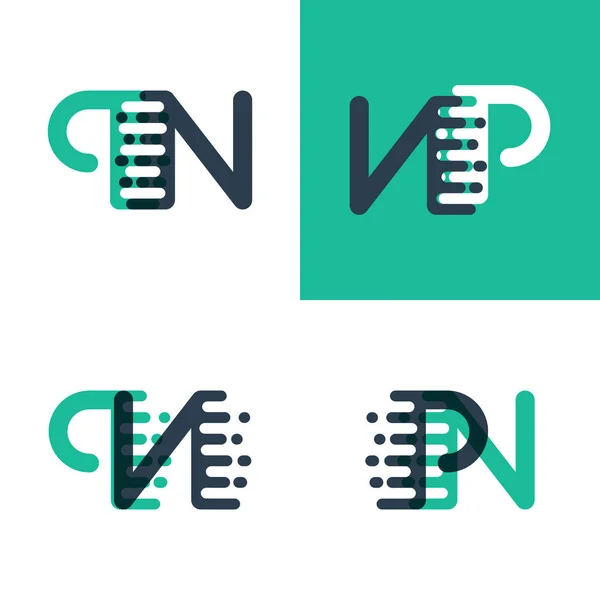 Letters Logo Met Accent Snelheid Groen Donkerblauw — Stockvector