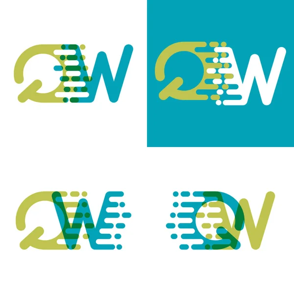 Logo Letras Con Velocidad Acento Azul Verde Claro — Vector de stock