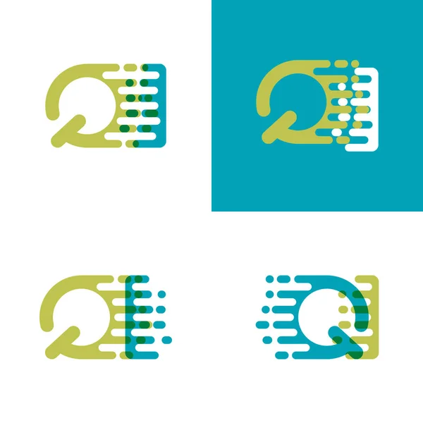 Logo Letras Con Velocidad Acento Azul Verde Claro — Vector de stock