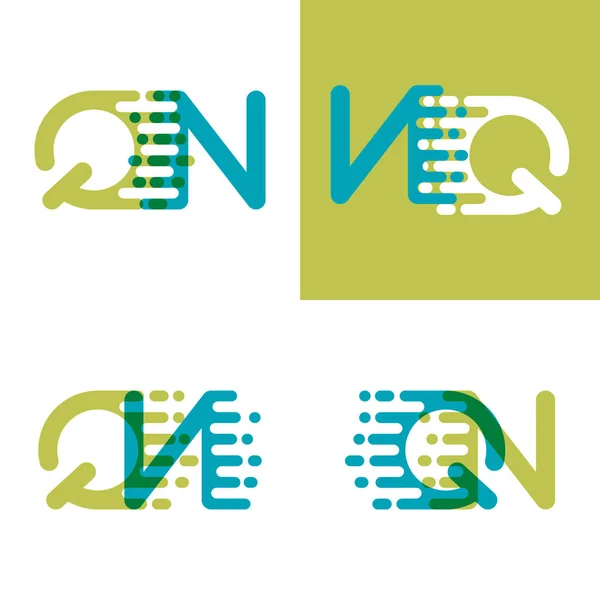 Logotipo Letras Con Velocidad Acento Azul Verde Claro — Vector de stock
