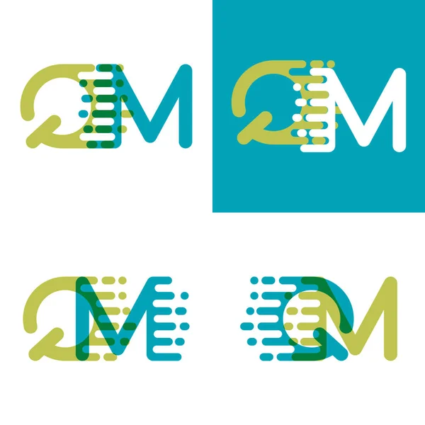 Písmena Logo Akcentem Rychlostí Modré Světle Zelené — Stockový vektor