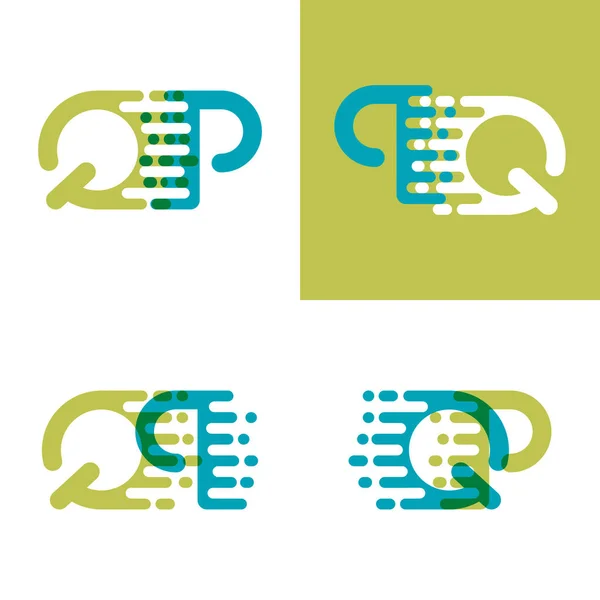 Λογότυπο Γράμματα Έμφαση Στην Ταχύτητα Μπλε Και Ανοιχτό Πράσινο — Διανυσματικό Αρχείο