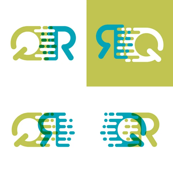 Letters Logo Met Accent Snelheid Blauw Lichtgroen — Stockvector