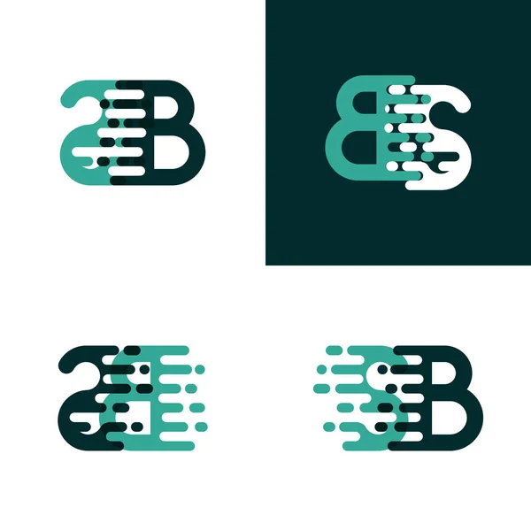 Logotipo Con Velocidad Acento Verde Claro Verde Oscuro — Vector de stock