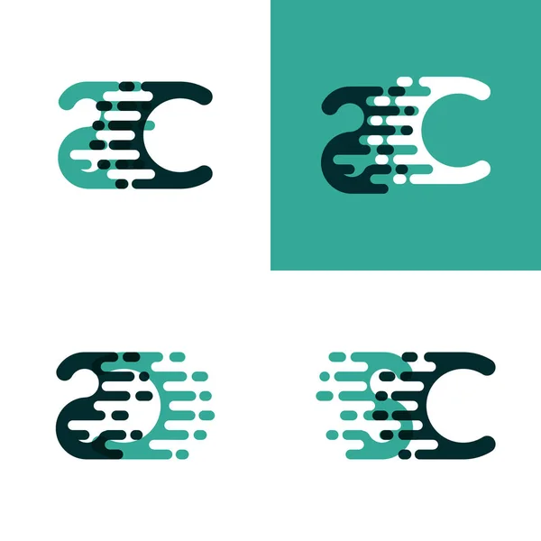 Logotipo Letras Con Acento Verde Claro Verde Oscuro — Vector de stock