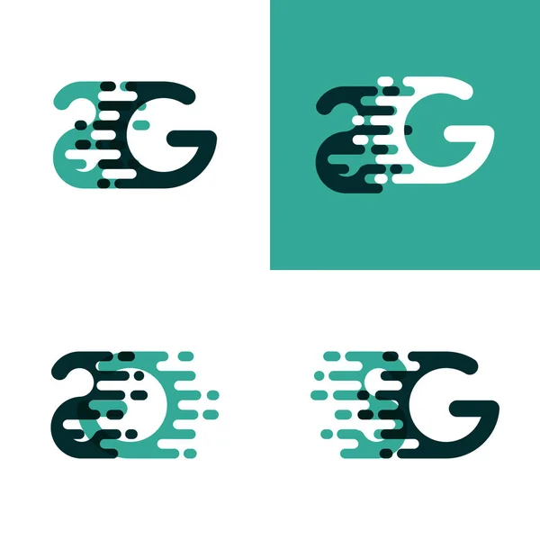 Letters Logo Met Accentsnelheid Lichtgroen Donkergroen — Stockvector