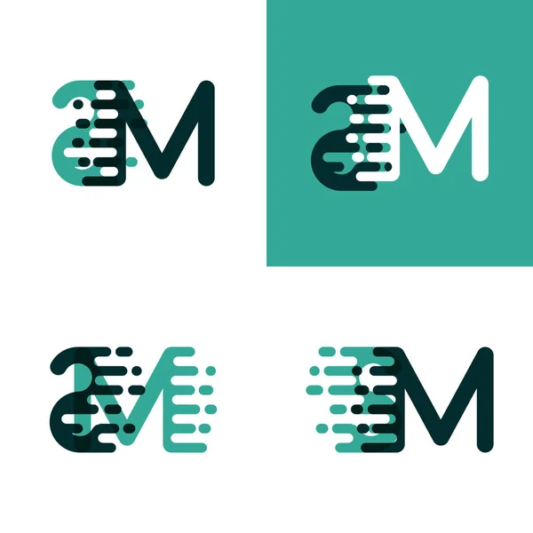 Logotipo Letras Con Acento Verde Claro Verde Oscuro — Vector de stock