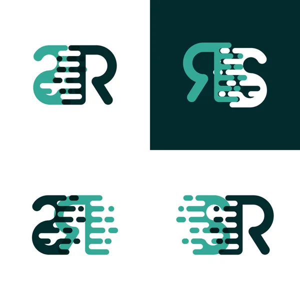 Logo Con Accento Sulla Velocità Verde Chiaro Verde Scuro — Vettoriale Stock