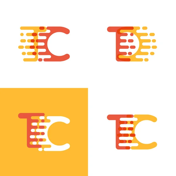 Logo Letras Con Acento Velocidad Suave Naranja Amarillo — Vector de stock