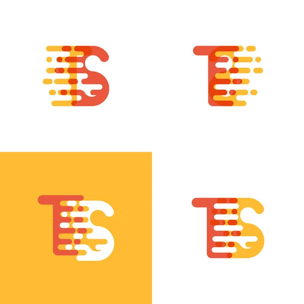Logo Letras Con Acento Velocidad Suave Naranja Amarillo — Vector de stock