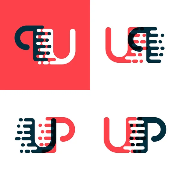 Logo Letras Con Acento Velocidad Rojo Oscuro Azul Oscuro — Vector de stock