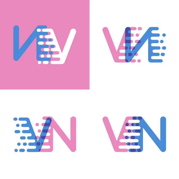 Logotipo Letras Con Acento Velocidad Rosa Suave Azul Suave — Vector de stock