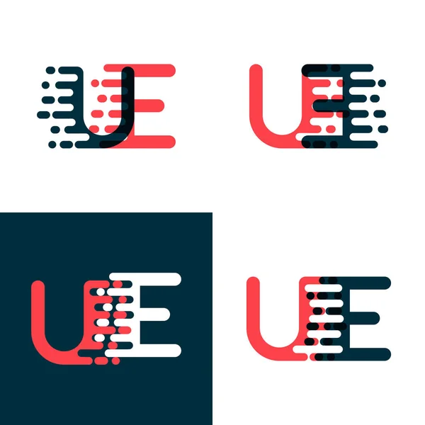Letters Logo Accent Speed Dark Red Dark Blue — Stock Vector