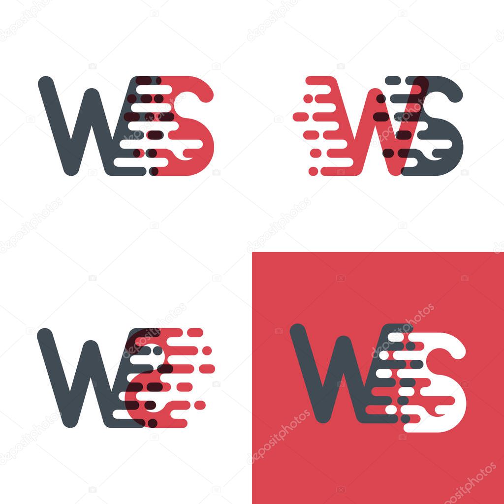 WS letters logo with accent speed pink and dark gray