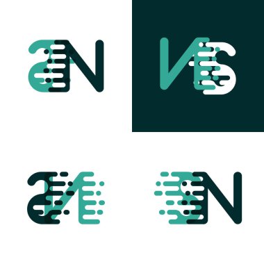 Açık yeşil ve koyu yeşil aksan hızında Sn harfleri logo