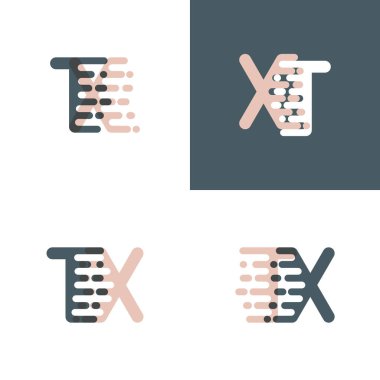 Aksan hızı pembe ve gri olan TX harfleri logosu