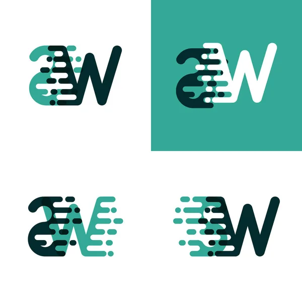 Logotipo Letras Con Velocidad Acento Verde Claro Verde Oscuro — Vector de stock