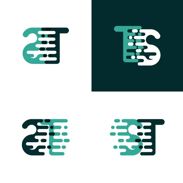 Logotipo Letras Con Acento Verde Claro Verde Oscuro — Vector de stock