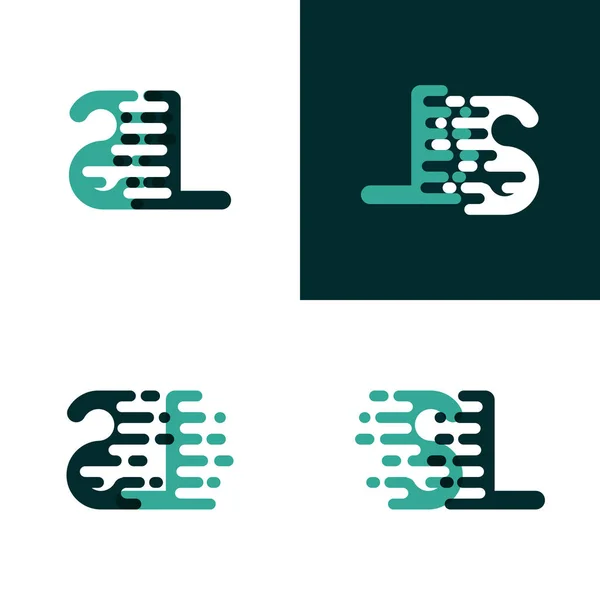 Logotipo Letras Con Acento Velocidad Verde Claro Verde Oscuro — Vector de stock