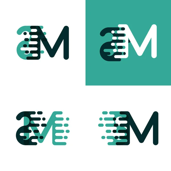 Буквы Логотип Акцентом Скорость Светло Зеленом Темно Зеленом — стоковый вектор