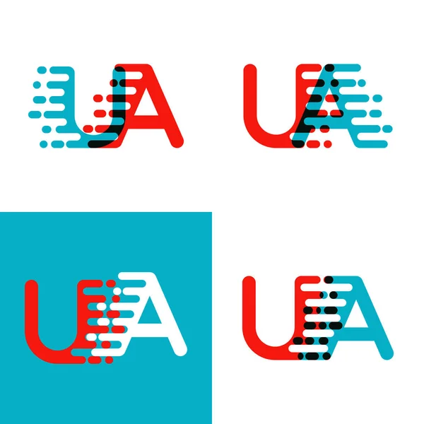 Logotipo Letras Con Acento Velocidad Rojo Azul — Vector de stock