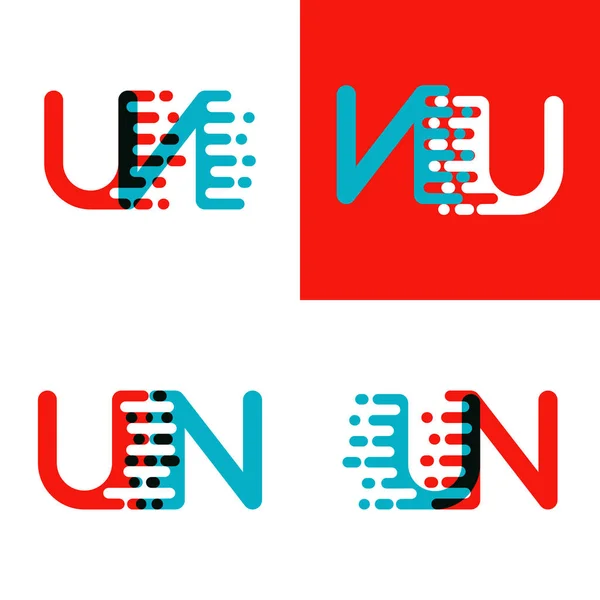 Logotipo Letras Onu Con Acento Velocidad Rojo Azul — Vector de stock