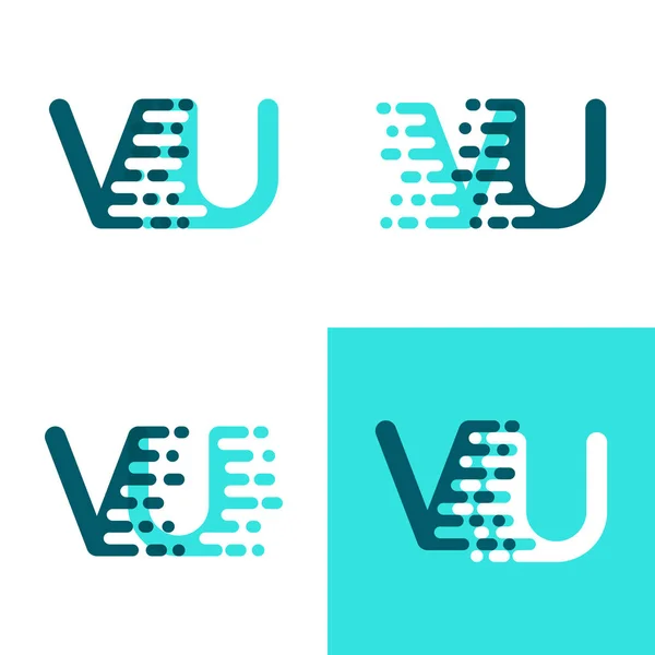 Logotipo Letras Con Acento Velocidad Verde Azul — Vector de stock