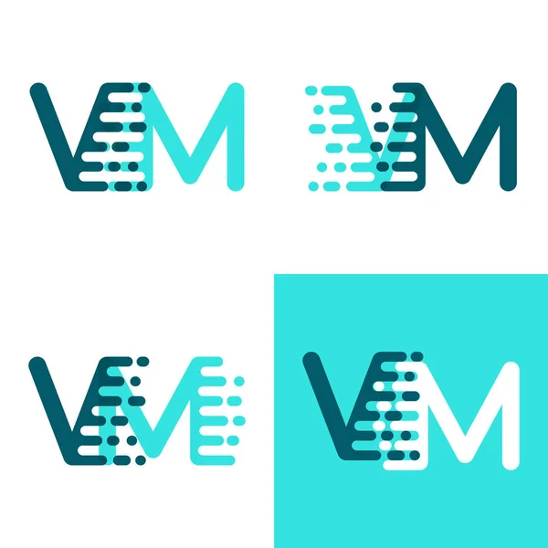 Logo Letras Con Acento Velocidad Verde Azul — Vector de stock